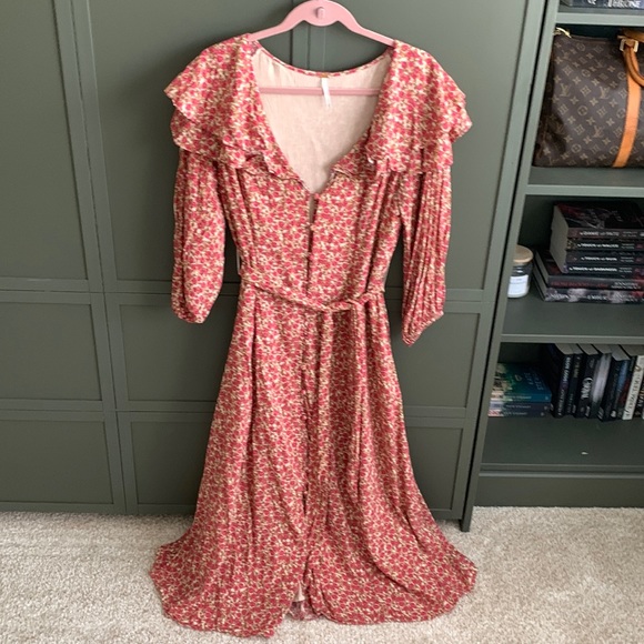 Free People Float on a Sunbeam MIDI Dress M - Picture 2 of 11